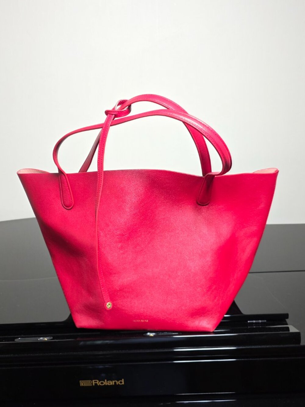 Mansur Gavriel Red Everyday Soft Tote Bag 21.5"x11.8"x9"100% Italian CalfLeather - Picture 3 of 10